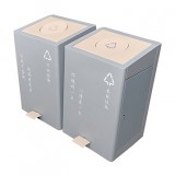室內(nèi)學(xué)校雙開蓋腳踏式不銹鋼分類垃圾桶