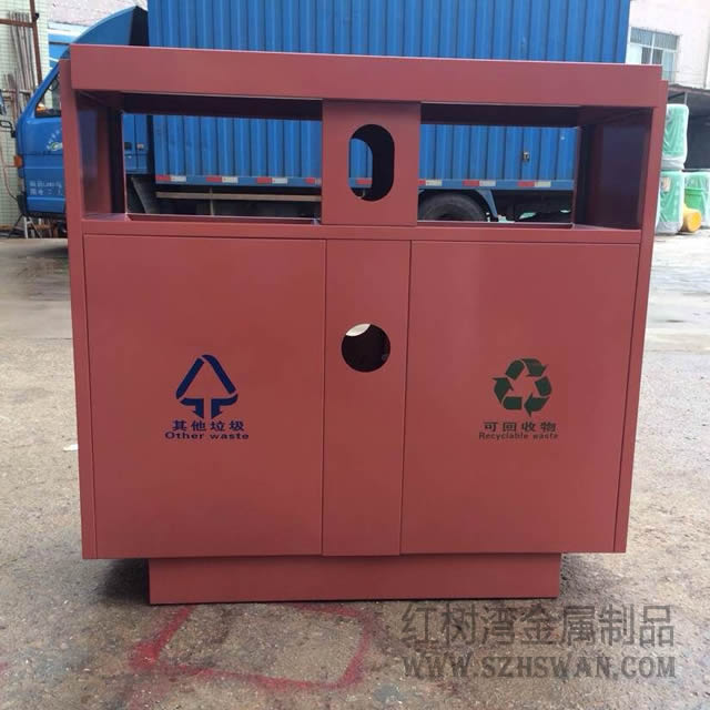 不銹鋼烤漆垃圾桶圖片005