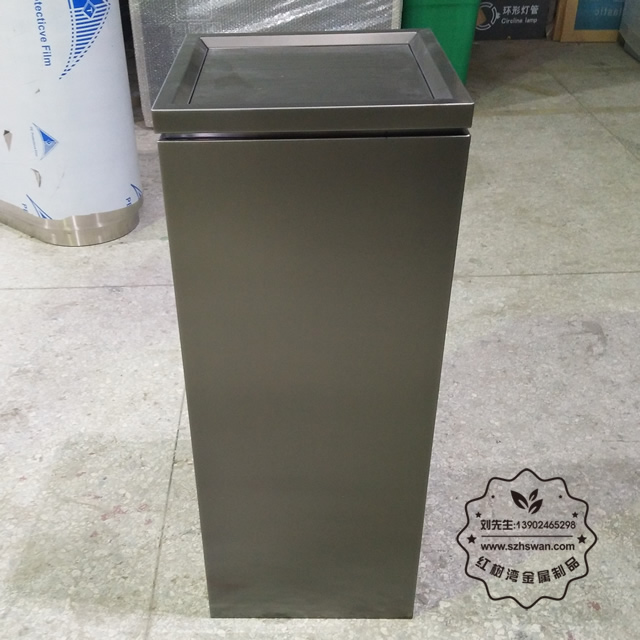 新款電鍍室內(nèi)方形不銹鋼垃圾桶圖片002