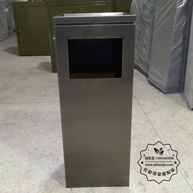 新款電鍍室內(nèi)方形不銹鋼垃圾桶圖片004