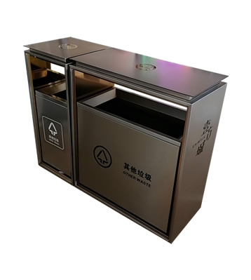 商場(chǎng)組合抽拉不銹鋼分類垃圾桶