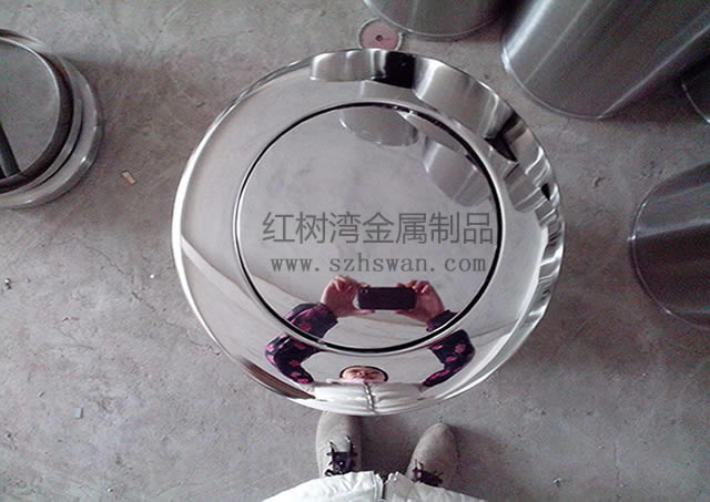 翻蓋不銹鋼商場(chǎng)垃圾桶