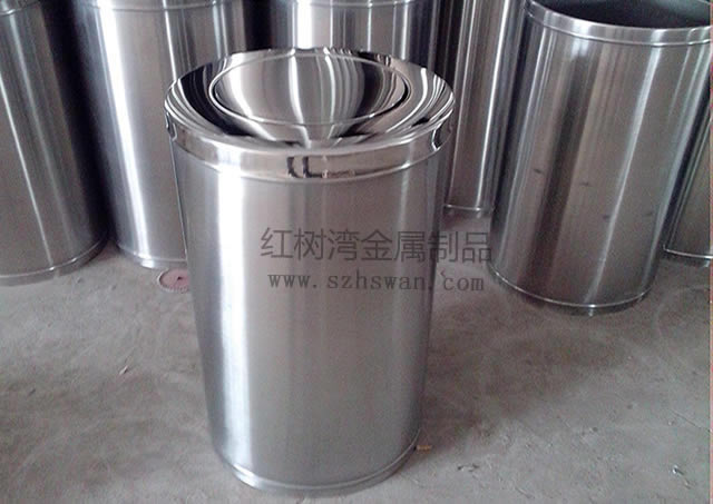 翻蓋不銹鋼商場(chǎng)垃圾桶